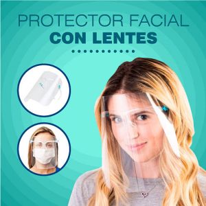 protector facial con lentes